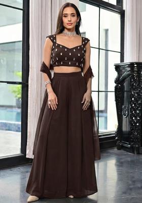 Brown Handwork Lehenga Set