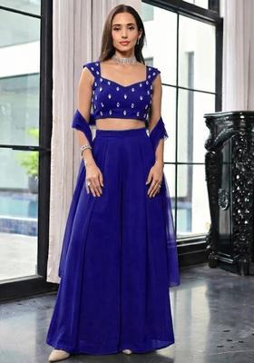 Royal Blue Handwork Lehenga Set