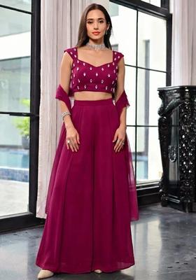 Magenta Handwork Lehenga Set