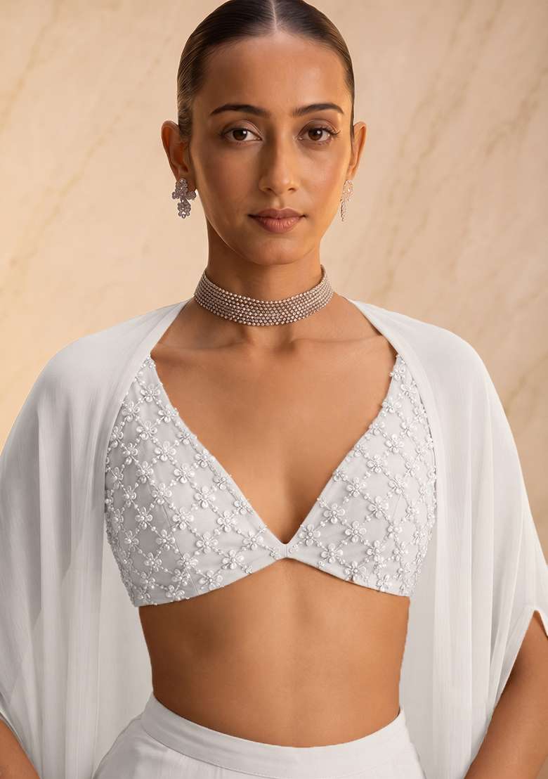 White Handwork Fusion Set - Indya