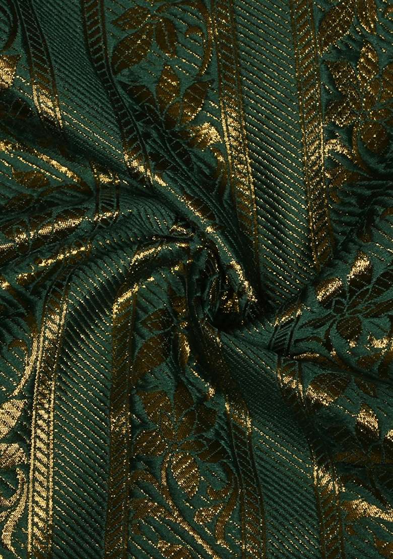 Green Brocade Jacket Cords - Indya
