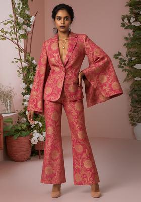 Peach Jacquard  Jacket Cords