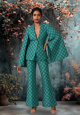 Light Blue Jacquard  Jacket Cords