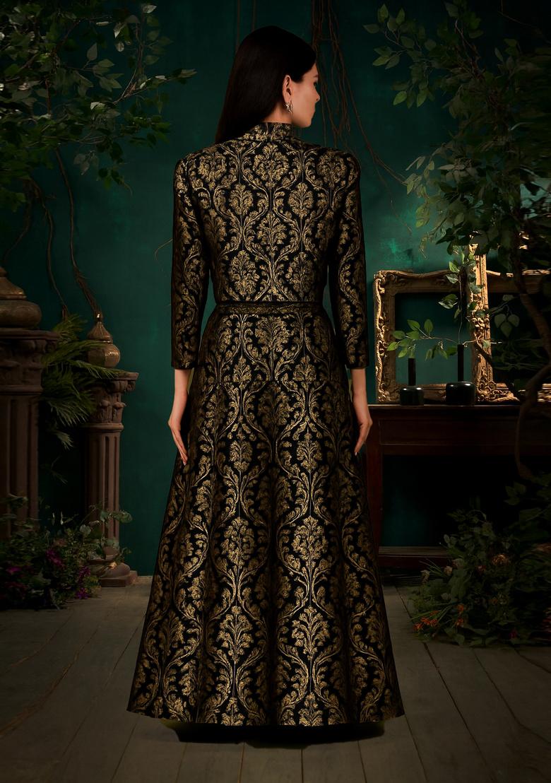 Black Jacquard  Jacket Cords - Indya