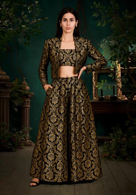 Black Brocade Jacket Cords