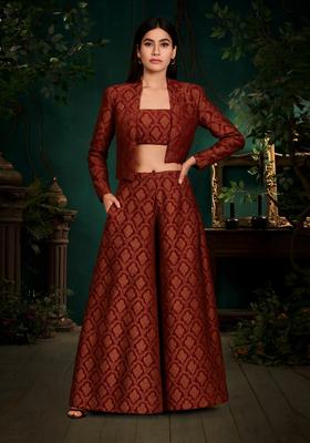 Red Jacquard  Jacket Cords