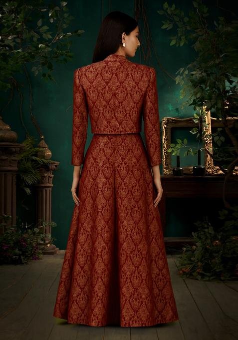 Red Brocade Jacket Cords