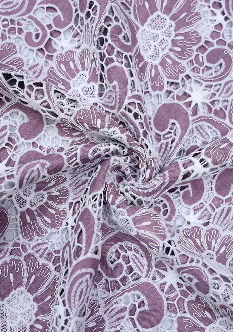 Dusty Pink Embroidered Denim Jacket Cords - Indya