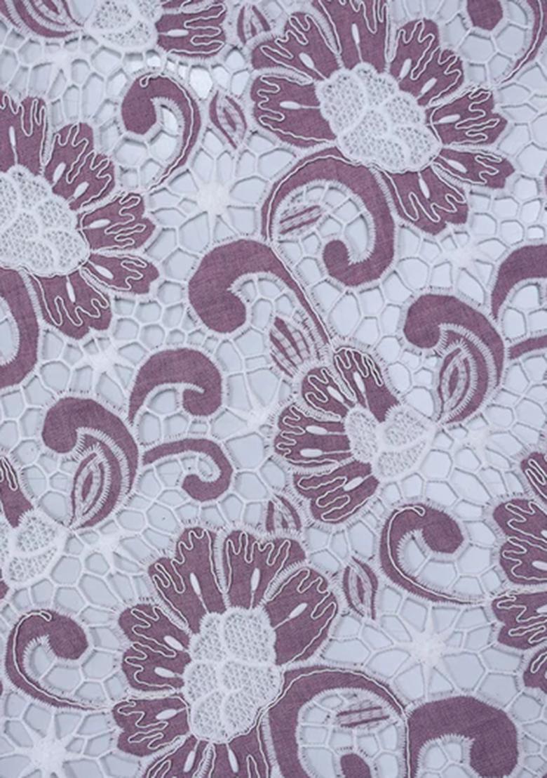 Dusty Pink Embroidered Denim Jacket Cords - Indya