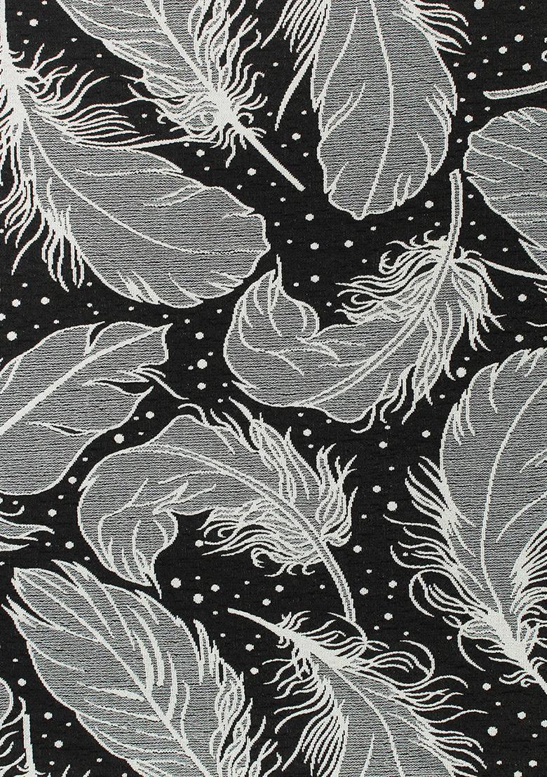 Black And Grey Jacquard Denim Jacket Cords - Indya