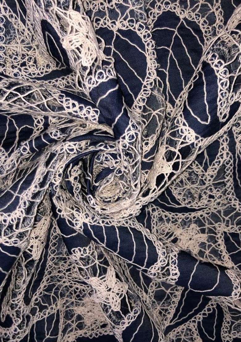 Blue Lace Denim Jacket Cords - Indya