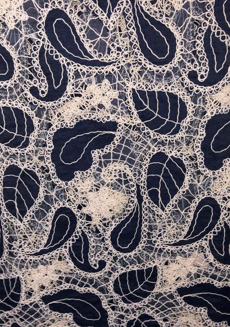 Blue Lace Denim Jacket Cords - Indya