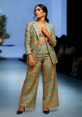 Light Blue Jacquard  Jacket Cords