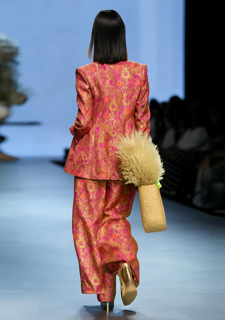 Pink Jacquard  Jacket Cords - Indya