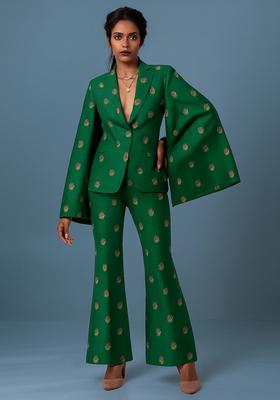 Green Jacquard  Jacket Cords