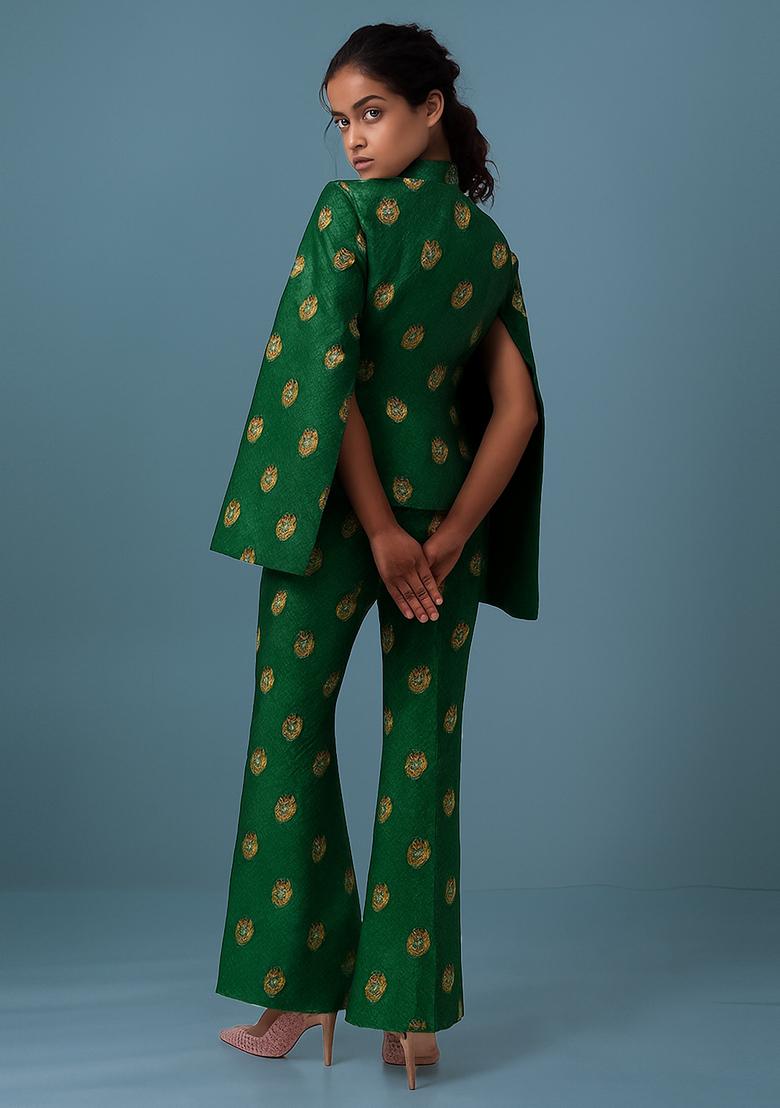 Green Brocade Jacket Cords