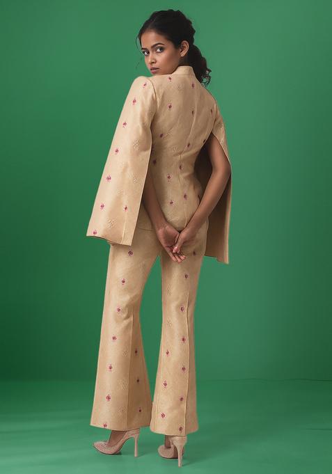 Beige Brocade Jacket Cords