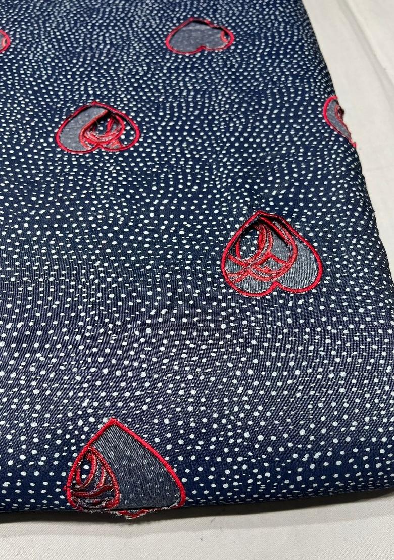 Dark Blue Printed Denim Co-Ord Set - Indya