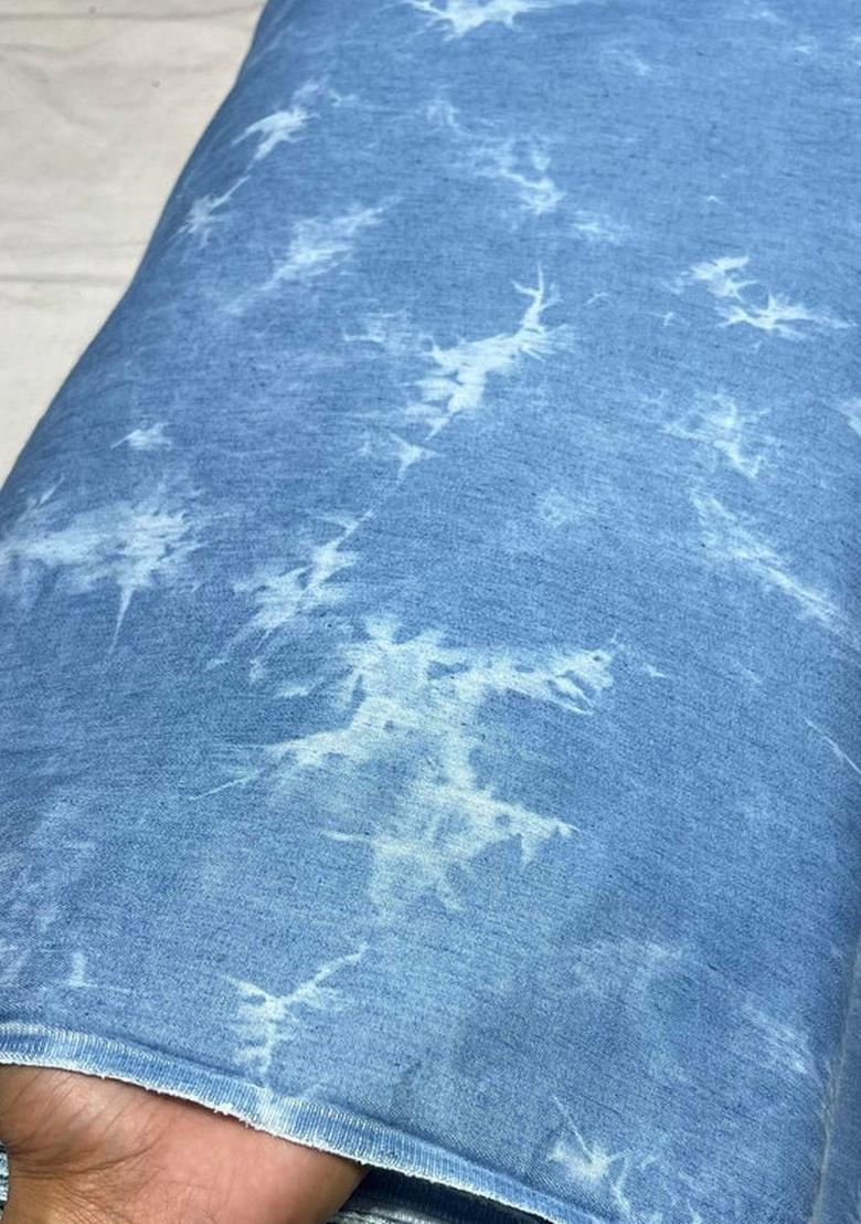 Sky Blue Printed Denim Co-Ord Set - Indya