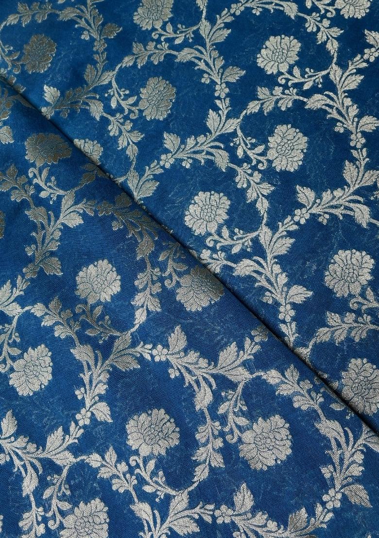Blue Brocade Blazer Cords - Indya