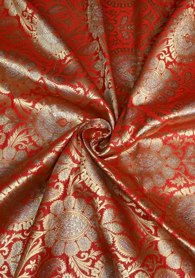 Orange Brocade Blazer Cords - Indya