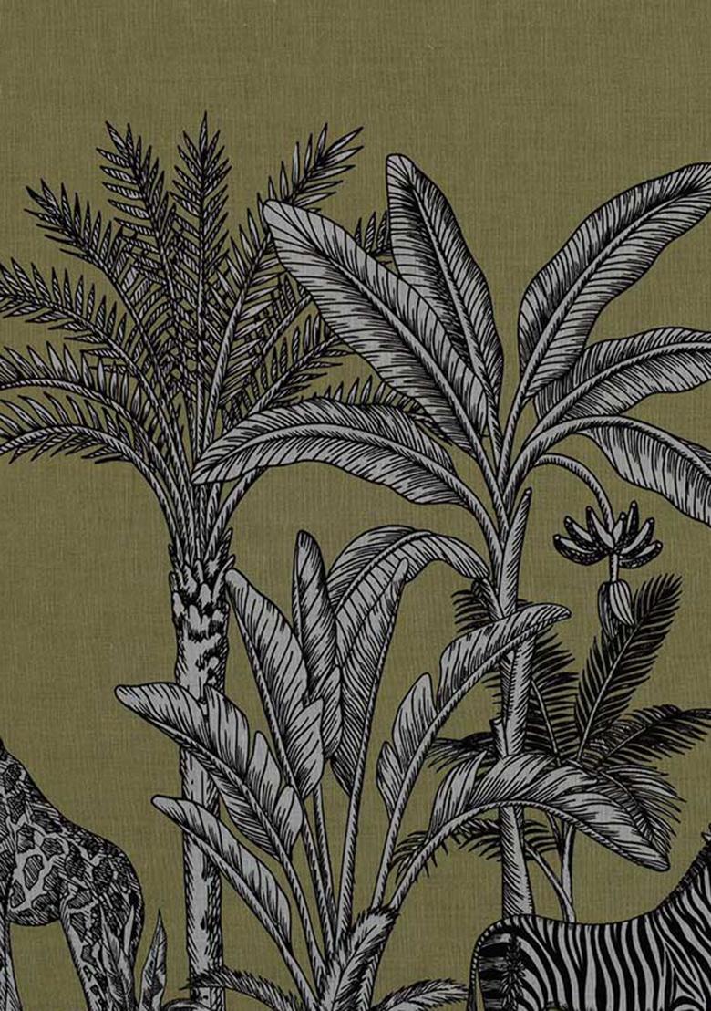 Green Printed Linen Blazer Co-Ord Set - Indya