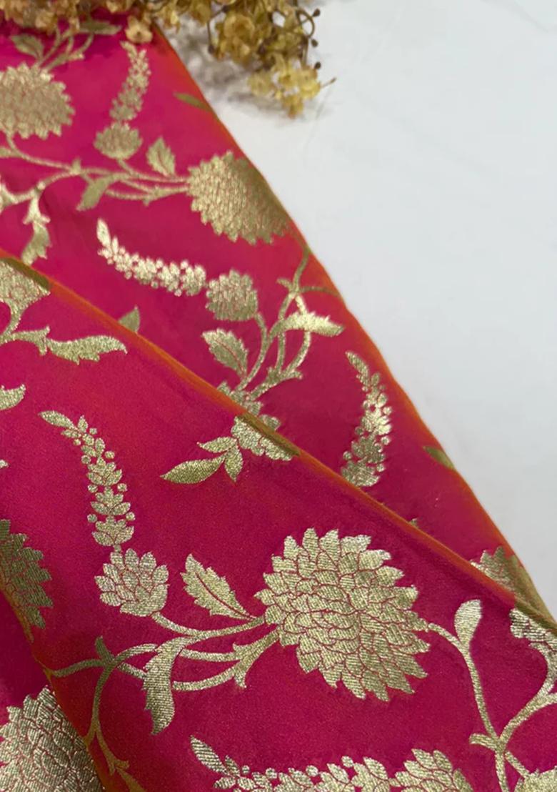 Pink Embroidered Brocade Blazer Co-Ord Set - Indya