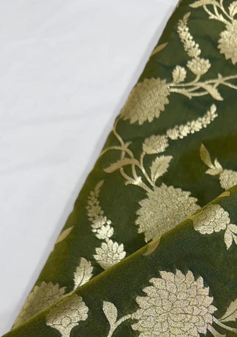 Green Embroidered Brocade Blazer Co-Ord Set - Indya