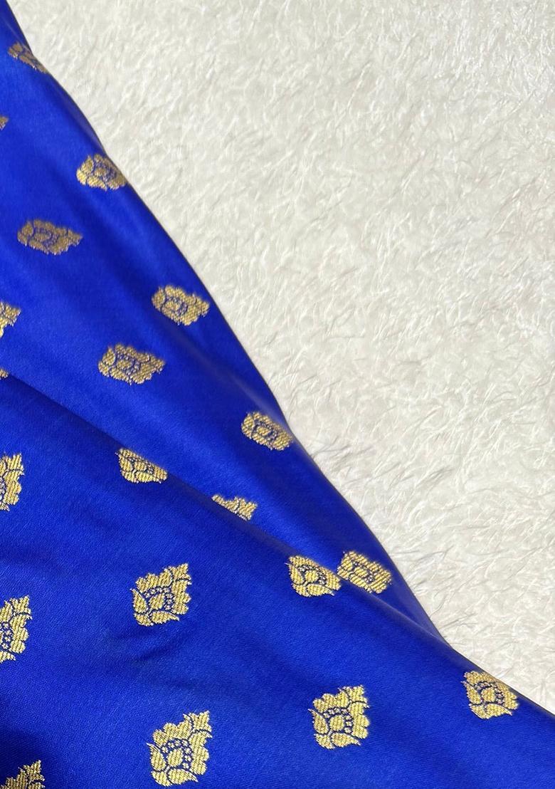 Blue Brocade Skirt Set - Indya