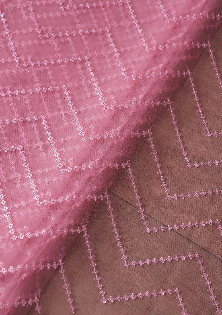 Pink Embroidered Net Sharara Set - Indya