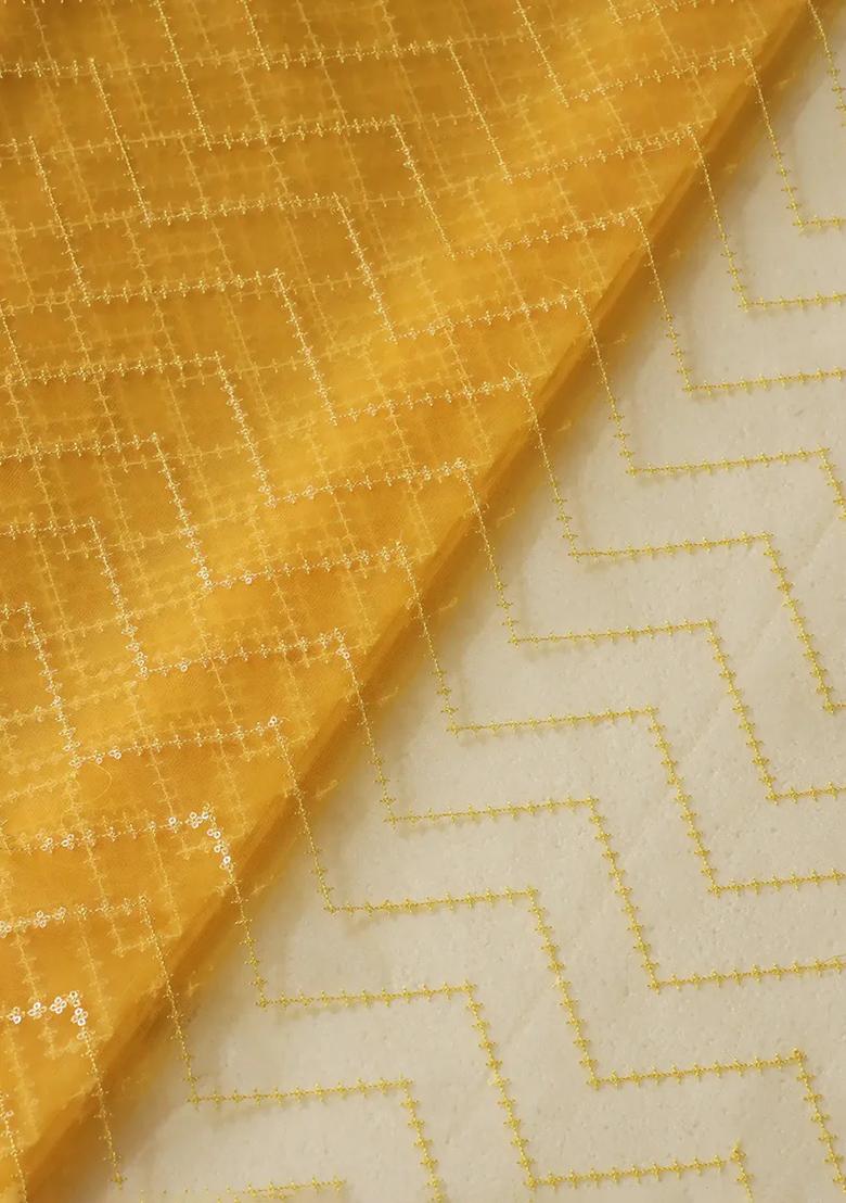 Yellow Embroidered Net Sharara Set - Indya