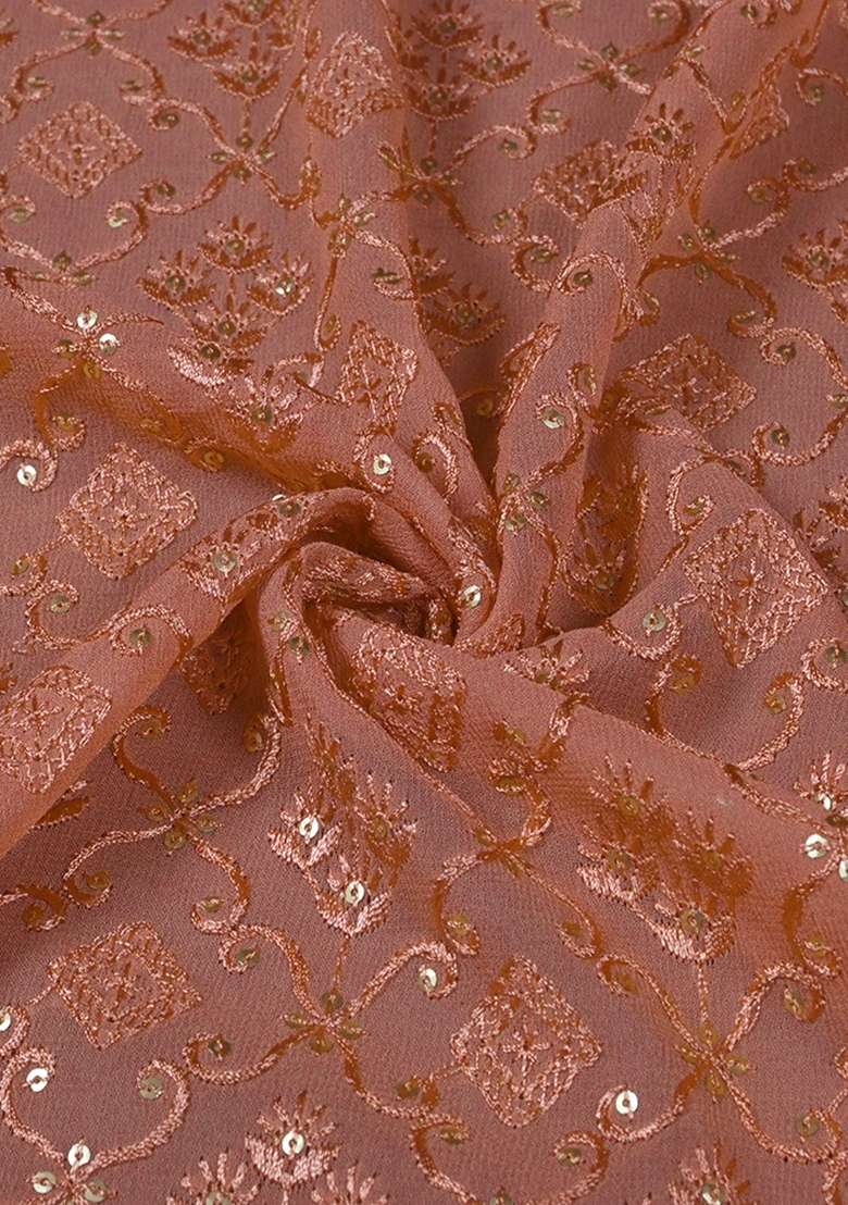 Maroon Embroidered Georgette Sharara Set - Indya