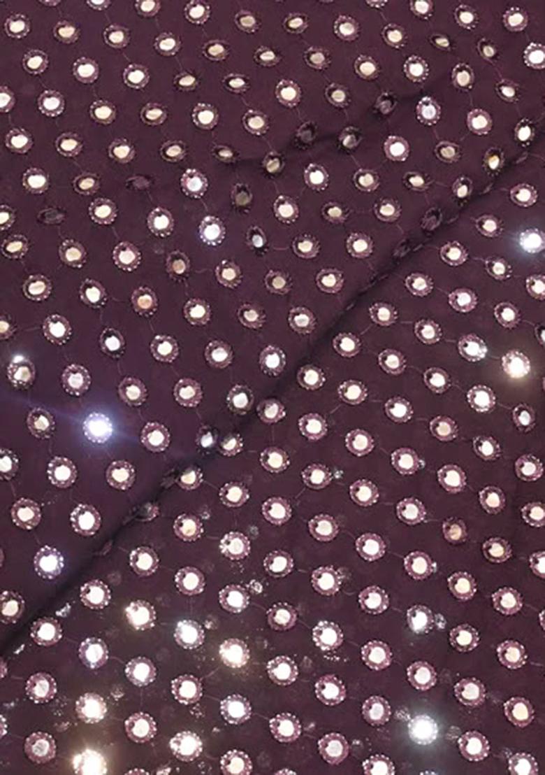 Brown Embroidered Georgette Kurta Set - Indya