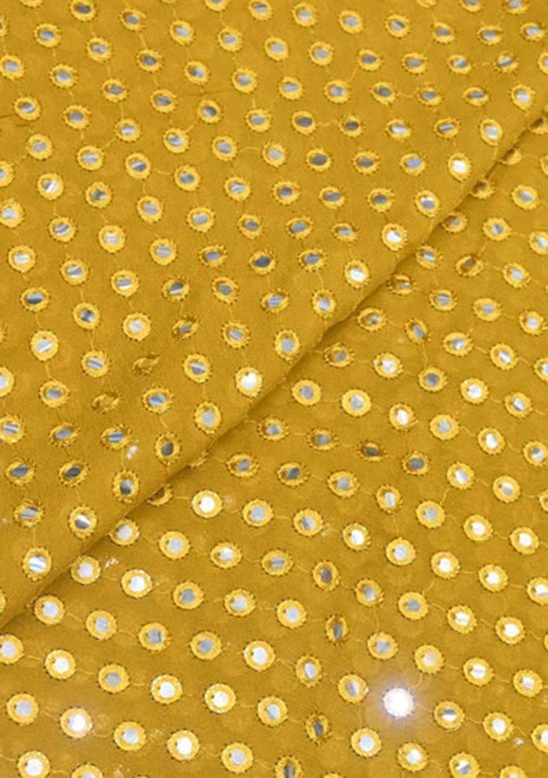 Mustard Embroidered Georgette Anarkali Set - Indya