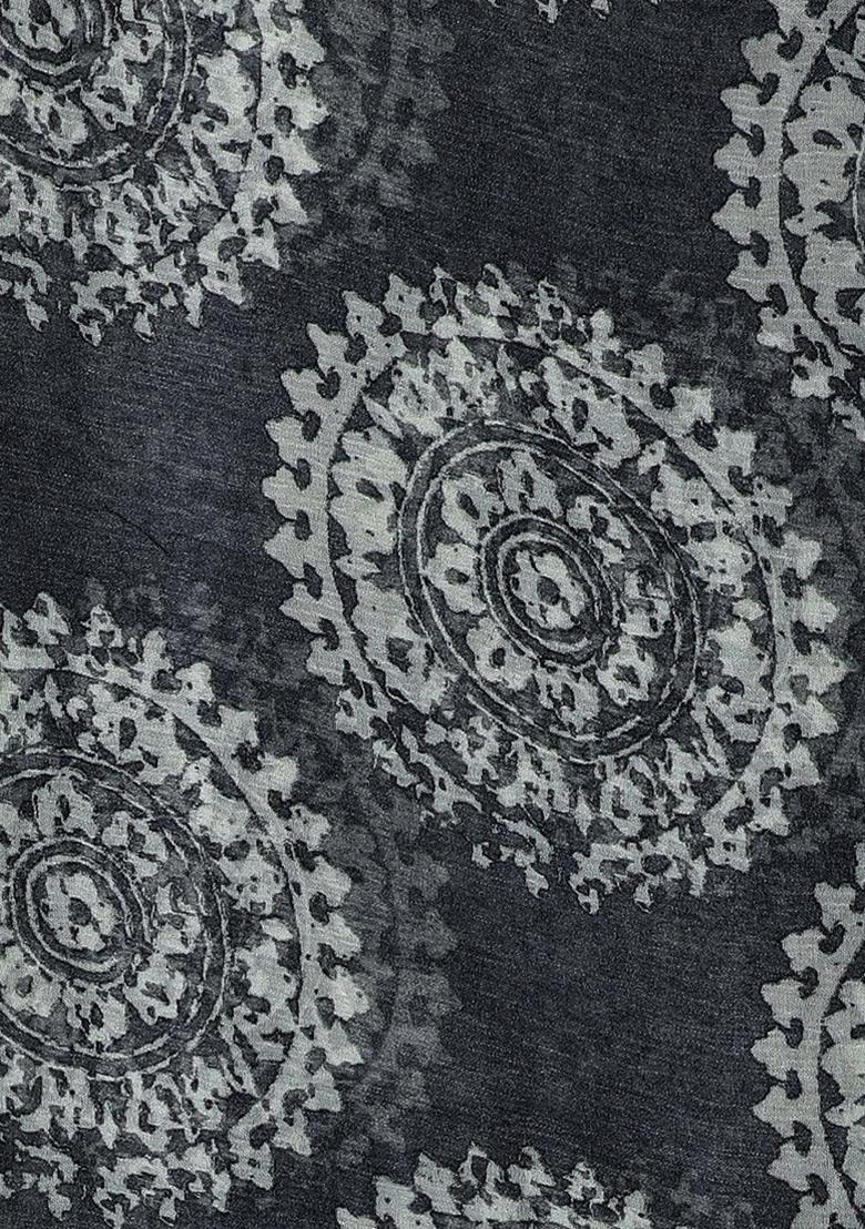 Grey Printed Chiffon Kurta Set - Indya