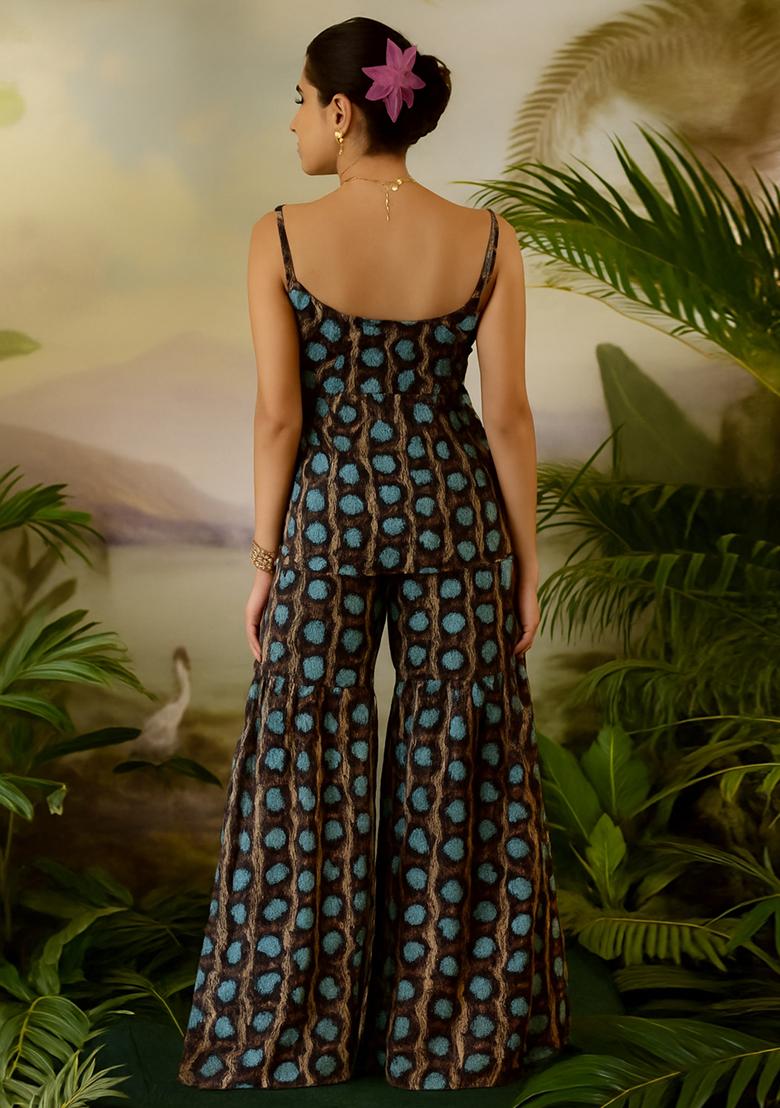 Multi Printed Chiffon Kurta Set - Indya