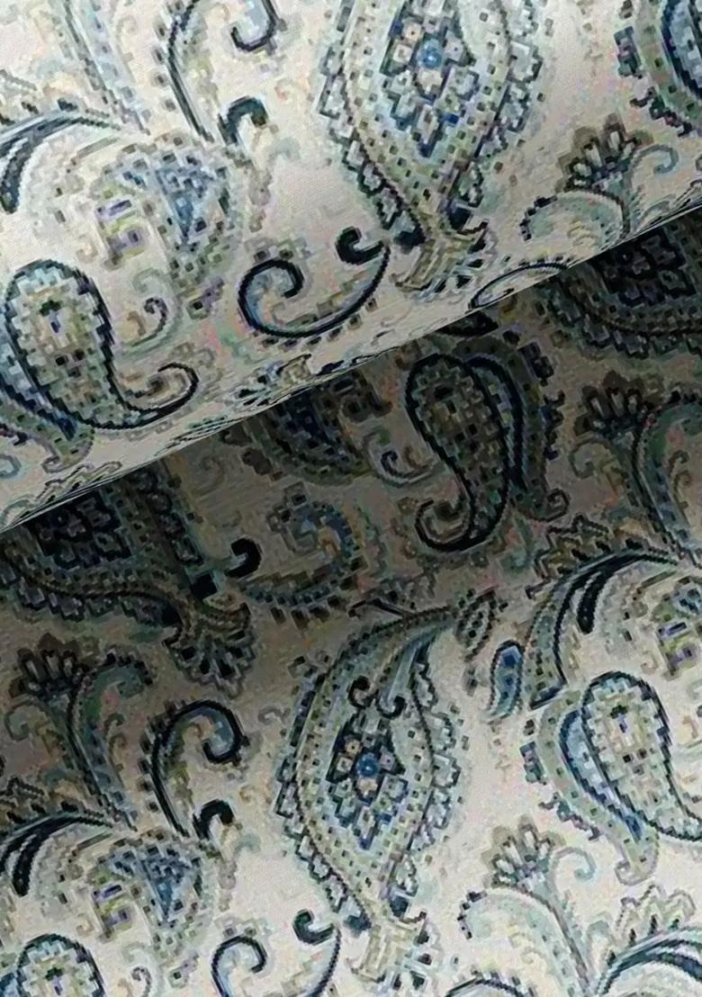 White Printed Chiffon Sharara Set - Indya