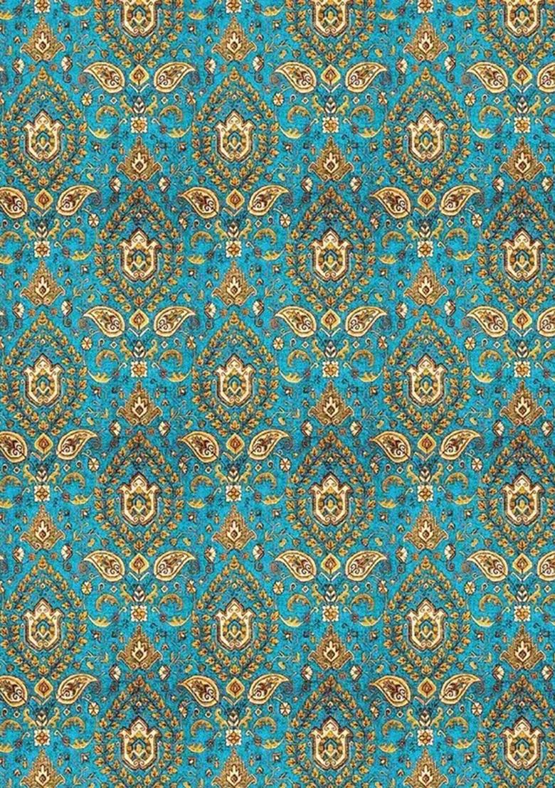 Ocean Blue Printed Polyester Jumpsuit - Indya