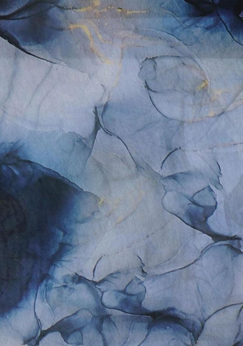 Blue Printed Polyester Jumpsuit - Indya