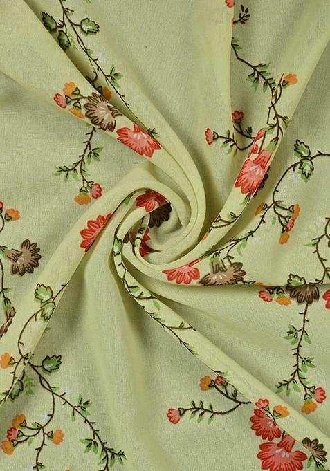 Yellow Printed Georgette Kurta Set