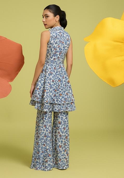 Multicolor Printed Georgette Kurta Set