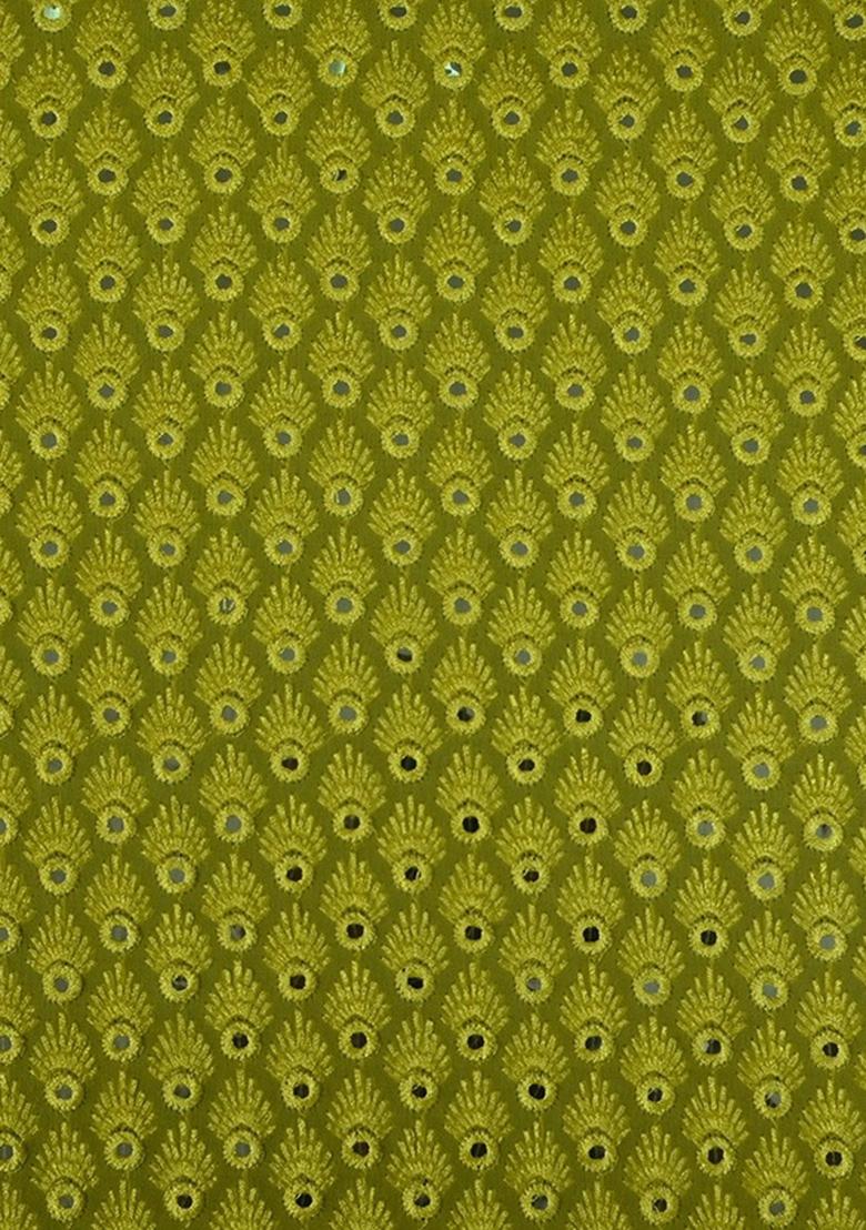 Yellow Embroidered Georgette Kurta Set - Indya