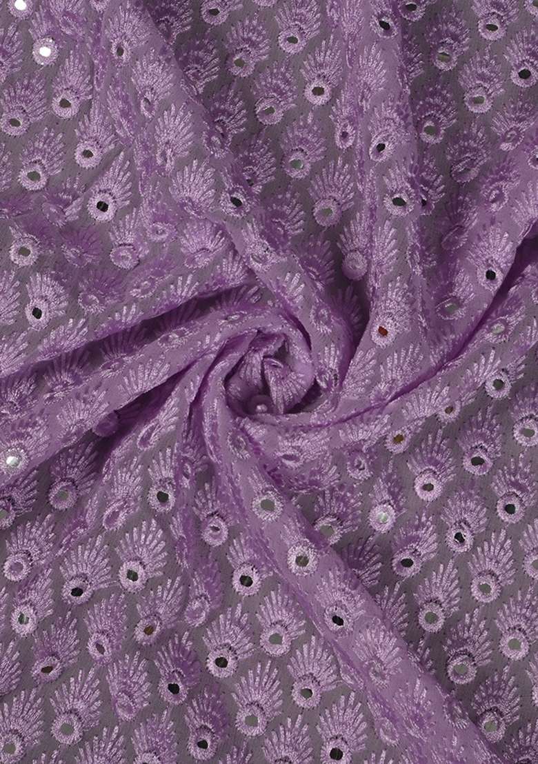 Purple Chikankari Georgette Sharara Set - Indya