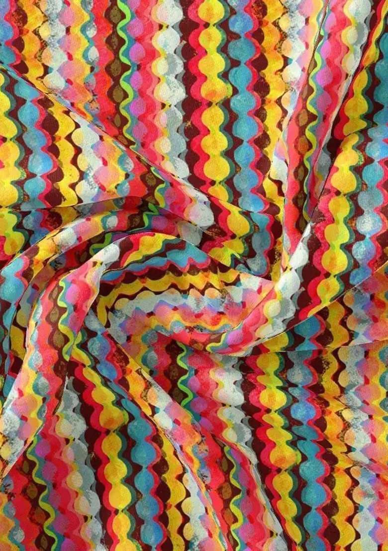 Multicolor Striped Georgette Co Ord Set - Indya