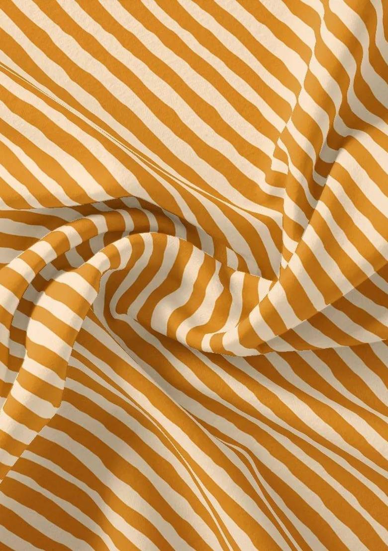 Yellow And White Printed Georgette Short Kurta With Pallazo Set