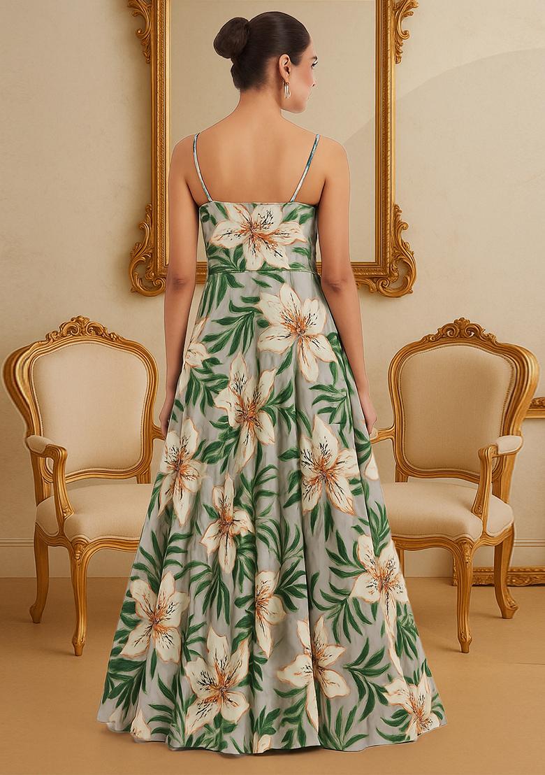 Multicolor Printed Georgette Anarkali Set - Indya