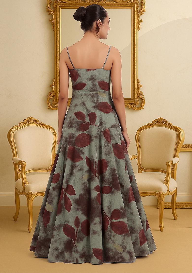 Multicolor Printed Georgette Anarkali Set