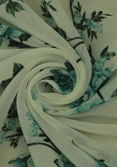 White Printed Georgette Sharara Set