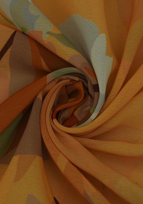 Yellow Printed Georgette Sharara Set