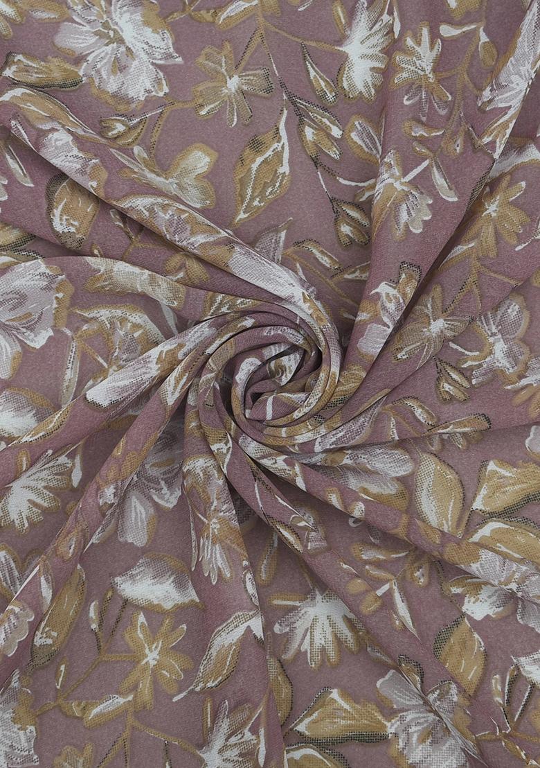 Purple Printed Georgette Sharara Set - Indya